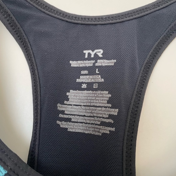 TYR Fitted Raacerback Tank Cycling Jersey Sleeveless Shirt Top, NWOT - Picture 3 of 3